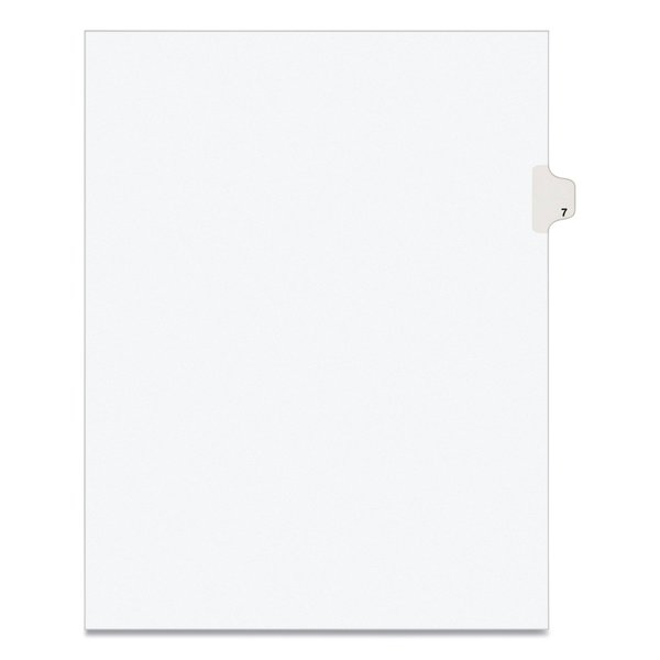 Avery Dennison Numerical Index Tab 8-1/2 x 11", #7, White, PK25 11917